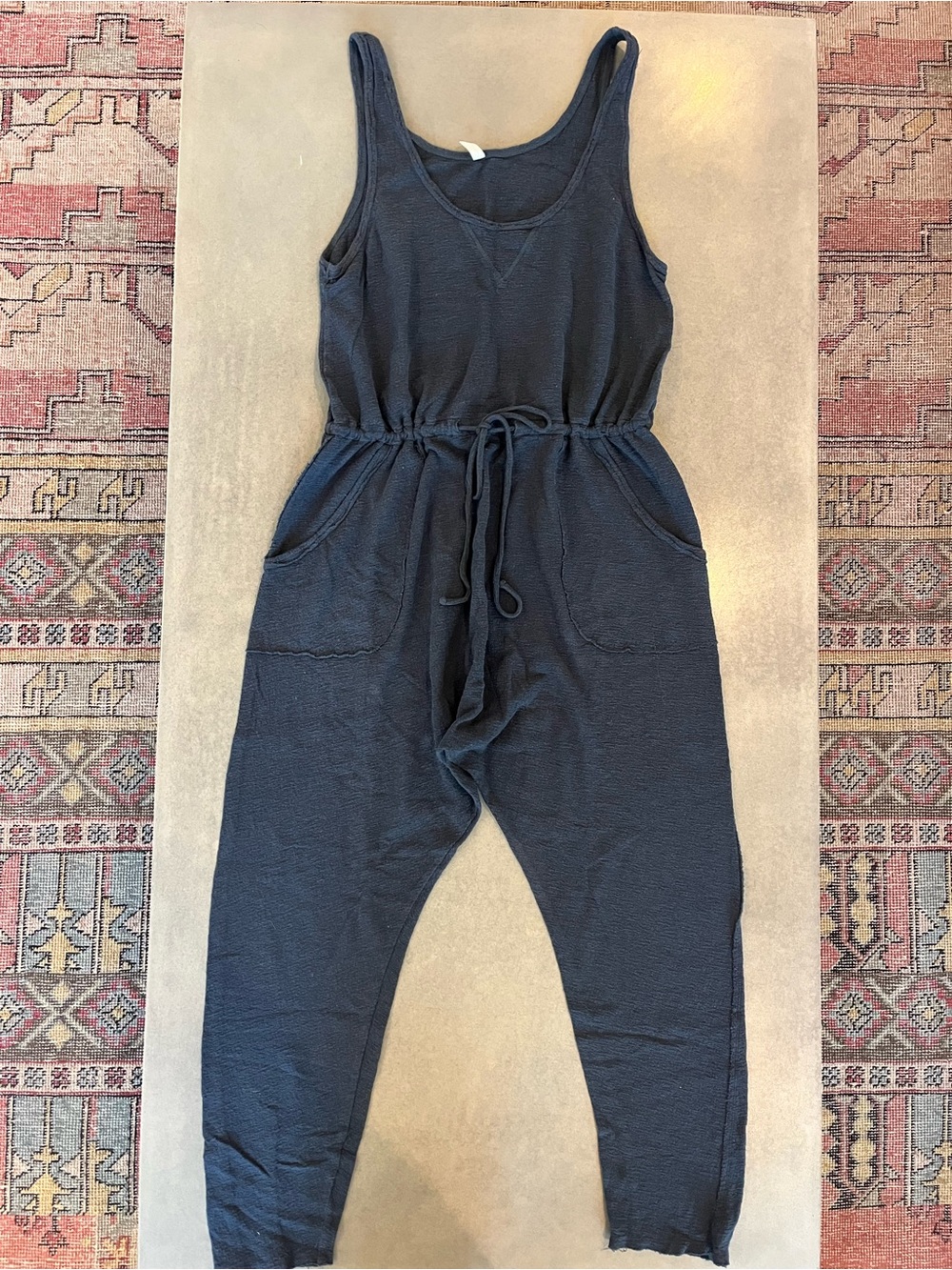 Free People - Intimately - Women’s Blue Tank Jumpsuit with Drawstring Waist - S